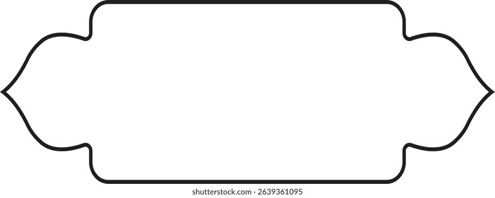 Blank decorative label frame outline vector. Elegant vintage border design for packaging, tags, stickers, or invitations. Ideal for customizing with text or graphics in digital or print use.