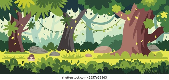 Blank Deep Forest Scene Vector