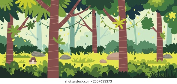 Blank Deep Forest Scene Vector