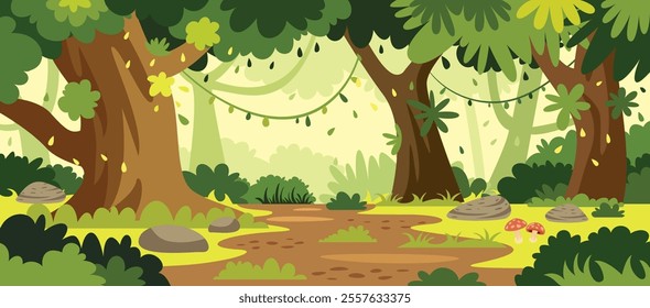 Blank Deep Forest Scene Vector