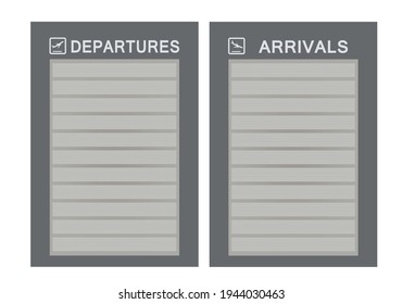Blank departures and arrivals board. vector