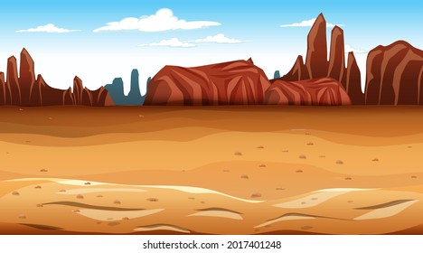 Blank Desert forest landscape scene  illustration
