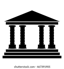 blank for design. Building silhouette with columns.
