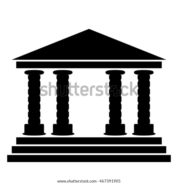 Blank Design Building Silhouette Columns Stock Vector (Royalty Free ...