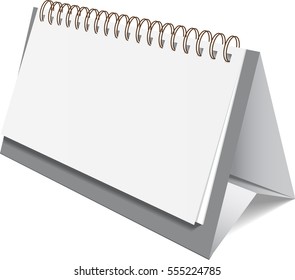 blank desktop calendar, gray substrate isolated on white background. mockup for your design