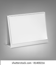 Blank Desktop Calendar. Vector Illustration.