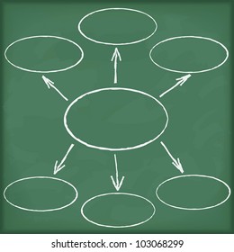 Blank diagram on blackboard, vector eps10 illustration