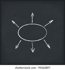 Blank diagram on blackboard, vector eps10 illustration