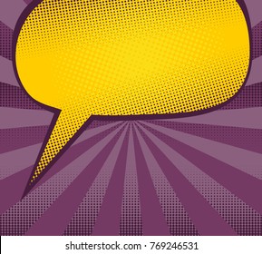 Blank dialog box. Art comic style.