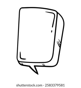A blank dialog box. Vector Black and White Hand-Drawn Doodle Element for Text, Banner, Poster, App.