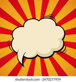 Blank dialogue balloon comic concentrated line
