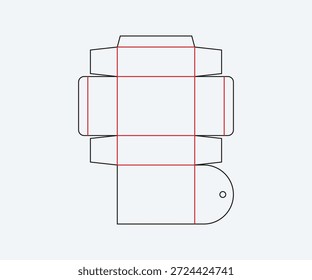Caja de línea de troquel en blanco para el Vector de diseño de embalaje
