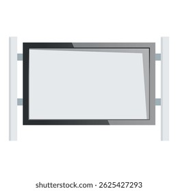Blank digital information board is displaying an important announcement with a white background