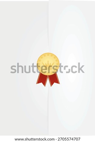 Blank diploma envelope with royal stamp. vector