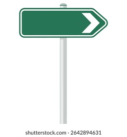 Vector de signo de flecha de dirección en blanco – Tablero de navegación Green Roadway