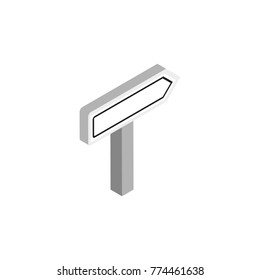 blank direction road sign icon. isometric vector illustration on white background. 