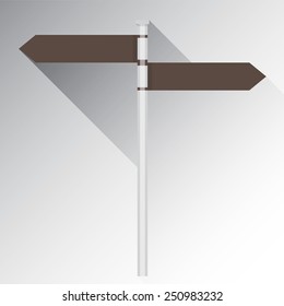 Blank direction signpost