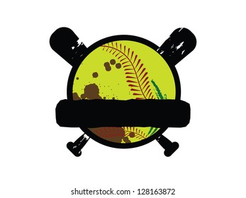 Blank Dirty Softball Emblem