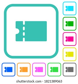 Cupón de descuento en blanco iconos planos de colores vivos en bordes curvados sobre fondo blanco