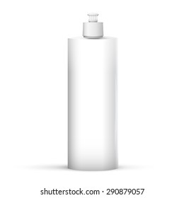 Blank dish washing liquid package isolated on white background. 