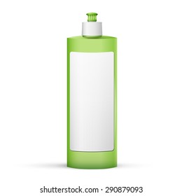 Blank dish washing liquid package isolated on white background. 