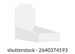 Blank Display Box Mockup, Side Perspective View, Isolated On White Background. Vector Illustration