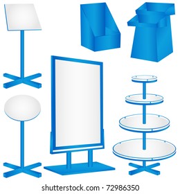 Blank display set isolated on white. Vector