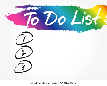 Blank TO DO LIST list business concept, chart, diagram, presentation background