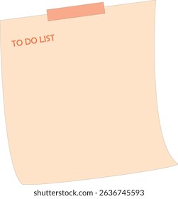 Blank To Do List Sticky Note Vector Illustration – Minimal Planner Template for Tasks, Schedule, Memo, and Productivity Reminders