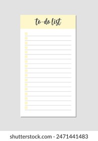 Blank to do list template designed for effective organization and productivity. features a minimalist layout with designated checkboxes and lines for tasks, making it ideal for personal or