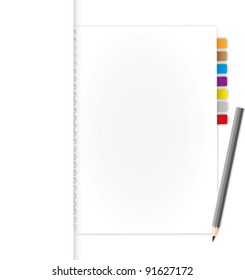 Blank document in folder and pencil.