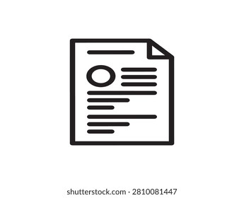 Blank document icon with folded corner. Minimalist file outline for digital forms and templates. Editable vector illustration for business and desi...