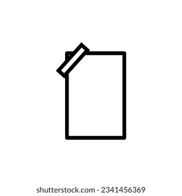 blank document icon with masking tape on white background