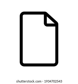 Blank document outline icon isolated on white background