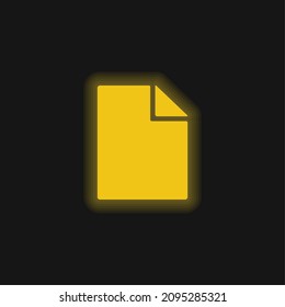 Blank Document yellow glowing neon icon