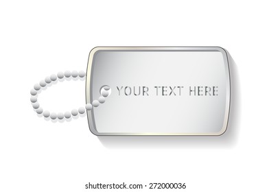 blank dogtags plate on white background vector images