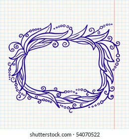 Blank doodle frame with berries