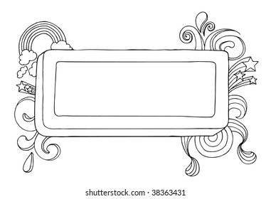 Signo de doodle en blanco