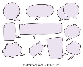 Blank doodle speech bubble. hand drawn chat design element