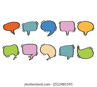 ilustração em branco do balão de fala do doodle