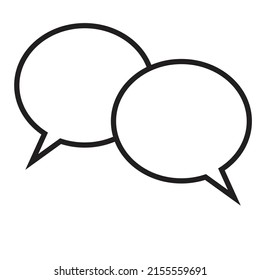 The blank double word bubble - Concept of Communication.  Dialogue  illustration -  Think box vector , icon