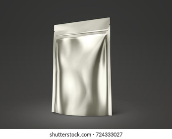 Blank doy pack mockup, champagne gold package for design uses in 3d illustration