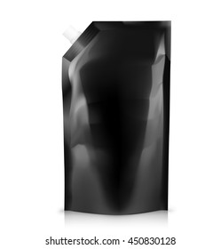 Blank doy pack pounch bag pack. Vector illustration on white background. Template ready for your design.