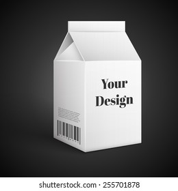 blank drink carton package isolated over black background, excellent vector illustration, EPS 10