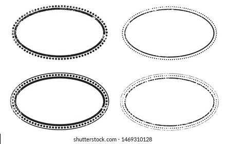 A Blank Ellipse postal stamps set.illustration vector