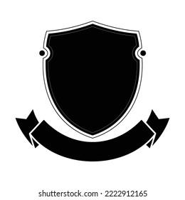 blank emblem shield ribbon template vector design
