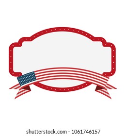 Blank emblem with usa flag