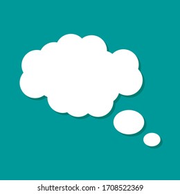 Blank empty balloon cloud with white color isolated on green background. vector dialog for website