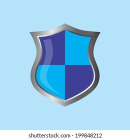 blank empty blue theme shield