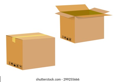 Blank Empty Box isolated on white